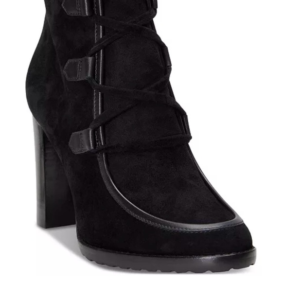 Lauren Ralph Lauren Black Heeled Mabel Boots NWT - Picture 2 of 15